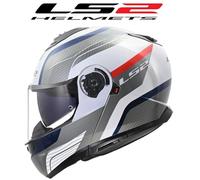 CASCO MODULARE LS2 STROBE 2 FF908 MONZA BIANCO/BLU DOPPIA VISIERA OMOLOG. P/J