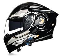 Casco Modulare Moto Bluetooth Integrato Certificazione ECE Caschi Modulari Apribili Dual Visor Anti-Fog Caschi, Casco Moto Integrale Full Face Freddo per Uomini Donne M~XXL