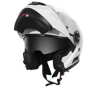 Casco Modulare Moto Integrale Scooter - YEMA YM-925 Caschi Modulari Motorino Integrali ECE Omologato Donna Uomo con Doppia Visiera Parasole,Bianco, XL