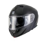 Casco Modulare Moto, Nero Opaco, Calotta in Termoplastica, Visiera Parasole Integrata, Omologazione ECE 22-06 (S)