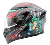 Casco Modulare Moto Supporto Bluetooth, Apertura Frontale, Dotato Visiera Parasole Doppio Strato Resistente Graffi, Conforme alla Certificazione ECE, Adatto Uomini Donne Adul O,Medium