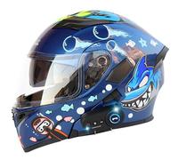 Casco Modulare Moto Supporto Bluetooth, Apertura Frontale, Dotato Visiera Parasole Doppio Strato Resistente Graffi, Conforme alla Certificazione ECE, Adatto Uomini Donne Adul P,Large