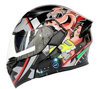 Casco Modulare Moto Supporto Bluetooth, Apertura Frontale, Dotato Visiera Parasole Doppio Strato Resistente Graffi, Conforme alla Certificazione ECE, Adatto Uomini Donne Adul N,Medium