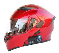 Casco Modulare Moto Supporto Bluetooth, Apertura Frontale, Dotato Visiera Parasole Doppio Strato Resistente Graffi, Conforme alla Certificazione ECE, Adatto Uomini Donne Adul Q,Large