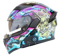 Casco Modulare Moto Supporto Bluetooth, Apertura Frontale, Dotato Visiera Parasole Doppio Strato Resistente Graffi, Conforme alla Certificazione ECE, Adatto Uomini Donne Adul M,X-Large