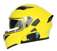 Casco Modulare Moto Supporto Bluetooth, Apertura Frontale, Dotato Visiera Parasole Doppio Strato Resistente Graffi, Conforme alla Certificazione ECE, Adatto Uomini Donne Adul E,Medium