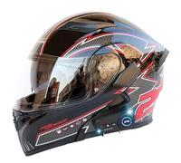 Casco Modulare Moto Supporto Bluetooth, Apertura Frontale, Dotato Visiera Parasole Doppio Strato Resistente Graffi, Conforme alla Certificazione ECE, Adatto Uomini Donne Adul I,Medium