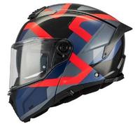 Casco Modulare Mt Helmets Fu404Sv Atom 2 Sv Dexter Grigio Blu Rosso Lucido M