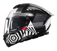 Casco moto apribile MT Atom 2 SV Strange nero-bianco-grigio L