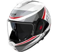 Casco Modulare Nolan N120-1 Duetto 368 Bianco Grigio Rosso Lucido XL