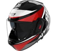 Casco Modulare Nolan N120-1 Duetto 369 Nero Bianco Rosso Lucido L