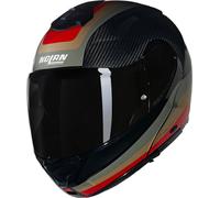CASCO MODULARE NOLAN X-1005 ULTRA CARBON GRAN TOUR ROSSO OCRA CON VISIERA SMOKE