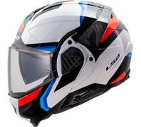 LS2, Casco Moto Modulare ADVANT II TRIPLE White Blue Red, S