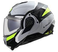 LS2 FF910 Advant II Triple, casco modulare XS male Opaco Grigio Chiaro/Nero/Giallo Fluo