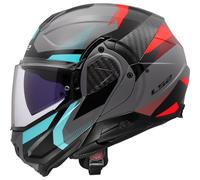 LS2, Casco Moto Modulare ADVANT II TRIPLE Nardo Grey Blue Red, L