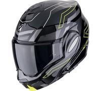 Scorpion EXO-Tech Evo Conquer, casco modulare M male Nero/Grigio/Giallo Fluo