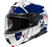 Casco Modulare Schuberth C5 ECE Globe Blu Bianco Rosso 3XL