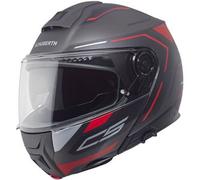 Schuberth C5 Omega Casco, nero-grigio-rosso, taglia 53 per maschi