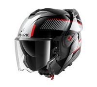 Casco Modulare Shark Oxo Sikter Argento Cromato Nero