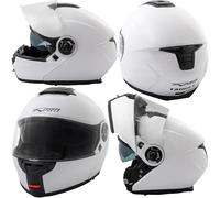 Casco Modulare Visiera Parasole Sport Apribile Moto Touring Bianco XL