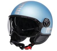 Casco Momo 2206 FGTR Evo Visierino Parasole Spring Blue Silver Blu Argento (L: 59-60)