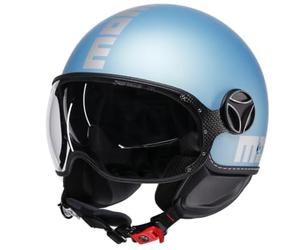 Casco Momo 2206 FGTR Evo Visierino Parasole Spring Blue Silver Blu Argento (L: 59-60)