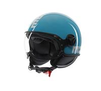 Casco Jet Momo Design Fgtr Classic Candy Lake Blu Bianco XL