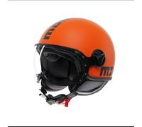 Casco Jet Momo Design Fgtr Classic Arancione Opaco Nero M