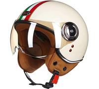 Casco moto 3/4, casco jet mezzo casco omologato DOT/ECE con visiera parasole stile retrò vintage per casco moto Vespa per uomo, donna, adolescente I,L.