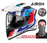 Casco moto Airoh Bandit Horn bianco rosso blu white red Adventure Helmet