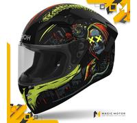 Casco Moto Airoh Integrale CONNOR Double Face Nero Giallo Lucido - M