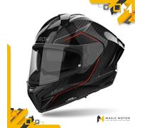 Casco Moto Airoh Integrale MATRYX Carbon Stylish Nero Rosso Lucido - XL