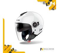 Casco Moto Airoh Jet HELYOS Solid Bianco Lucido - M