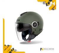 Casco Moto Airoh Jet HELYOS Solid Verde Opaco - L