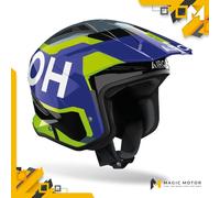 Casco Moto Airoh Jet TRR II Jupiter Blu Giallo Lucido - S