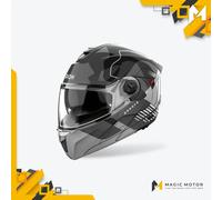 Casco Moto Airoh Modulare SPECKTRE Groove Grigio Lucido - L