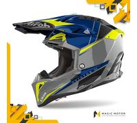 Casco Moto Airoh Off Road AVIATOR 3 Push Blu Lucido - XXL