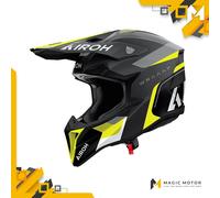 Casco Moto Airoh Off Road WRAAAP Conquer Giallo Opaco - M
