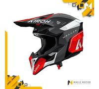 Casco Moto Airoh Off Road WRAAAP Conquer Rosso Lucido - XXL