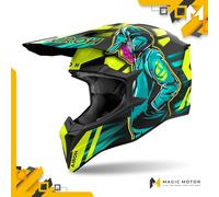 Casco Moto Airoh Off Road WRAAAP Cyber Giallo Opaco - S