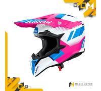 Casco Moto Airoh Off Road WRAAAP Vision Rosa Lucido - XXS