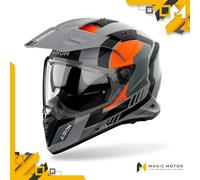 Casco Moto Airoh Touring/Adventure BANDIT Horn Arancione Opaco - XXL