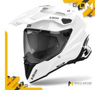 Casco Moto Airoh Touring/Adventure COMMANDER 2 Solid Bianco Lucido - S