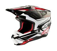 Casco Moto Alpinestars SM5 Action 2 ECE - Nero/Bianco/Rosso brillante lucido 830