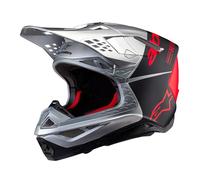 Casco Moto Alpinestars Supertech M10 Flood ECE - Argento/Nero/Arancione fluo/M G