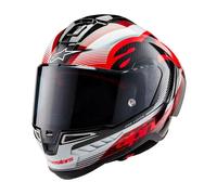 Casco Moto Alpinestars Supertech R10 Team - Nero Carb/Rosso/Bianco Lucido 820022