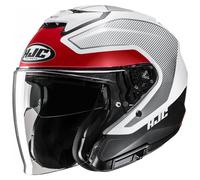 Casco moto aperto HJC i31 Tevis MC1SF bianco-nero-rosso 2XL