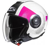 Casco moto aperto HJC i40N Pyle MC8 rosa-nero-bianco S