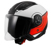 Casco moto aperto LS2 OF616 Airflow II Cover bianco e rosso opaco 3XL