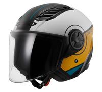Casco moto aperto LS2 OF616 Airflow II Cover bianco lucido-marrone XS